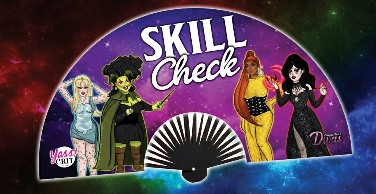 Dragons, Dice & Divas souvenir clack fan artwork